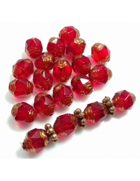 Margele Fire Polish Prop - Cehia 8 x 6 mm - Siam