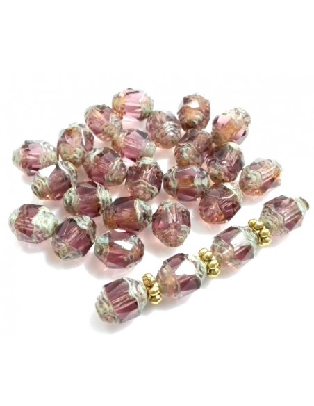 Margele Fire Polish Prop - Cehia 8 x 6 mm - Violet