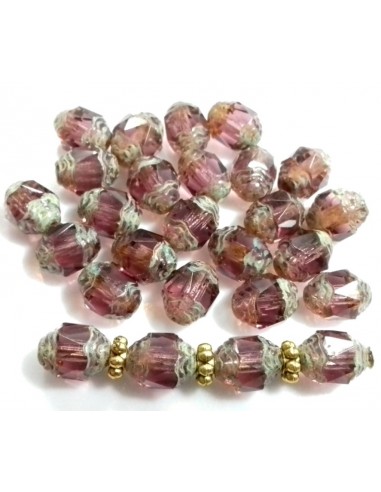 Margele Fire Polish Prop - Cehia 8 x 6 mm - Violet