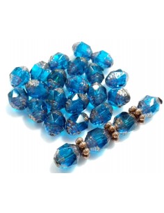 Margele Fire Polish Prop - Cehia 8 x 6 mm - Capri Blue