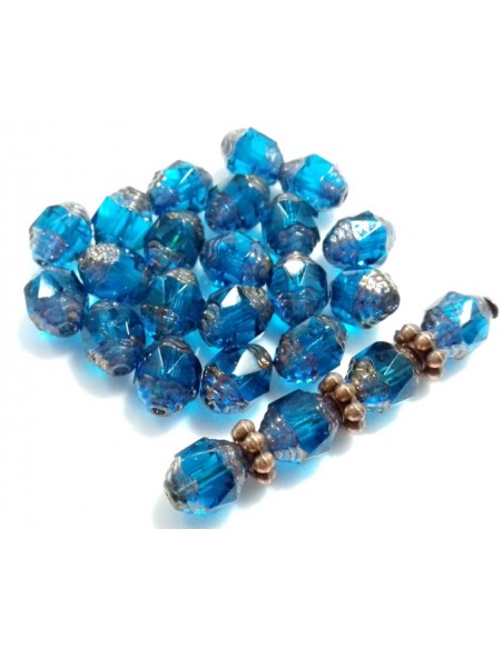 Margele Fire Polish Prop - Cehia 8 x 6 mm - Capri Blue