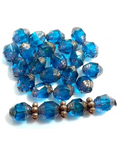 Margele Fire Polish Prop - Cehia 8 x 6 mm - Capri Blue