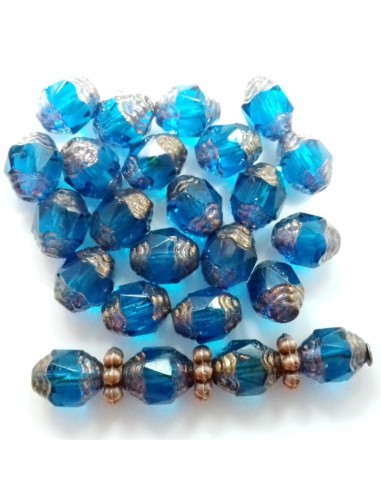 Margele Fire Polish Prop - Cehia 8 x 6 mm - Capri Blue