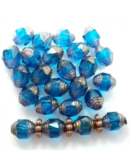 Margele Fire Polish Prop - Cehia 8 x 6 mm - Capri Blue