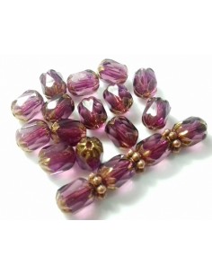 Margele Fire Polish Farmers Cehia 8 x 6 mm - Violet Bronze