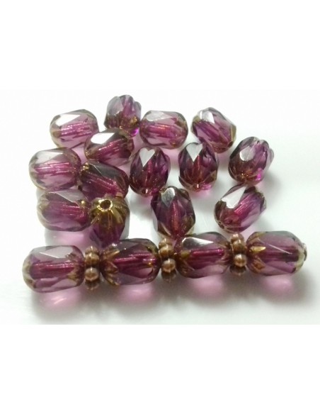 Margele Fire Polish Farmers Cehia 8 x 6 mm - Violet Bronze