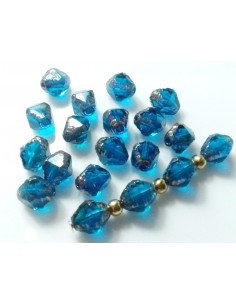 Margele sticla Fire Polish Cehia Antik FAS 8 x 6 mm -  Capri Blue