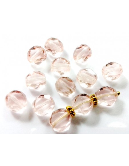 Margele Cehia Fire Polish 8 mm 2 Way Cut - Rose