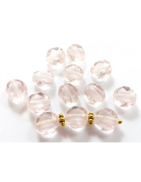 Margele Cehia Fire Polish 8 mm 2 Way Cut - Rose