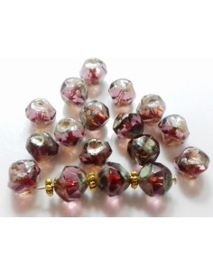 Margele Cehia sticla Fire Polish Baroque finisaj vintage 9mm 2