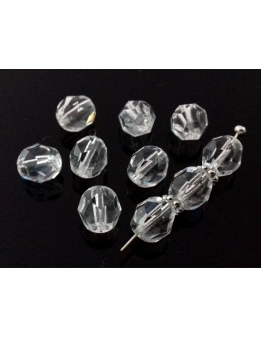 Margele Cehia sticla Fire Polish Round 7mm - Clear