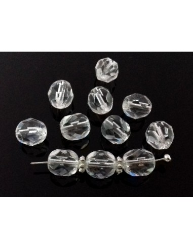 Margele Cehia sticla Fire Polish Round 7mm - Clear