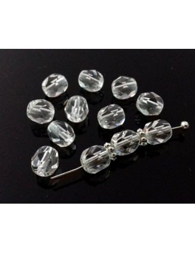 Margele Cehia sticla Fire Polish Round 6mm - Clear