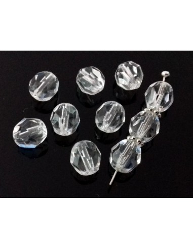 Margele Cehia sticla Fire Polish Round 7mm - Clear