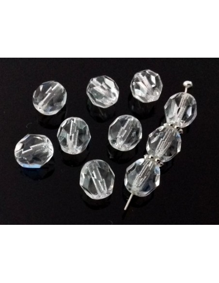 Margele Cehia sticla Fire Polish Round 7mm - Clear