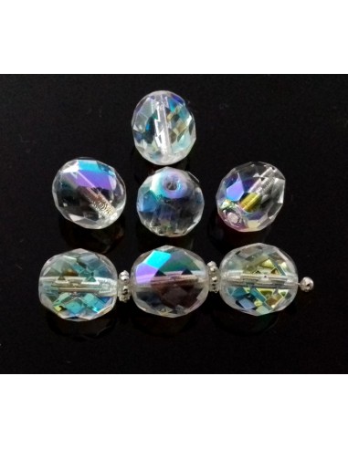 Margele Cehia sticla Fire Polish Round 10mm - Clear AB