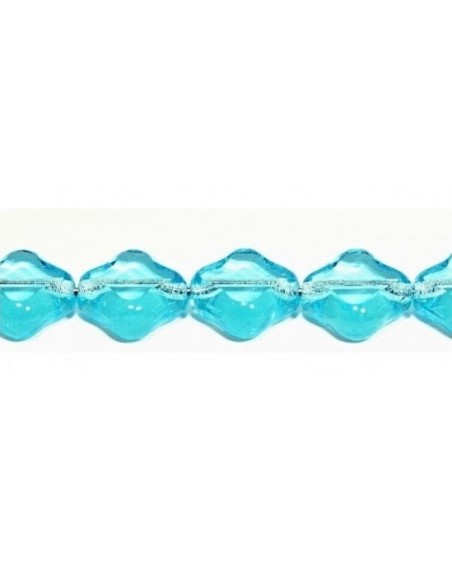 Margele Cehia sticla Fire Polish Table Cut 12x12 mm - Aqua