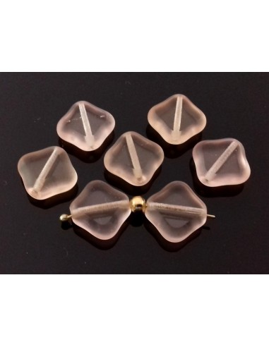 Margele Cehia sticla Fire Polish Table Cut 12x12 mm - Peach