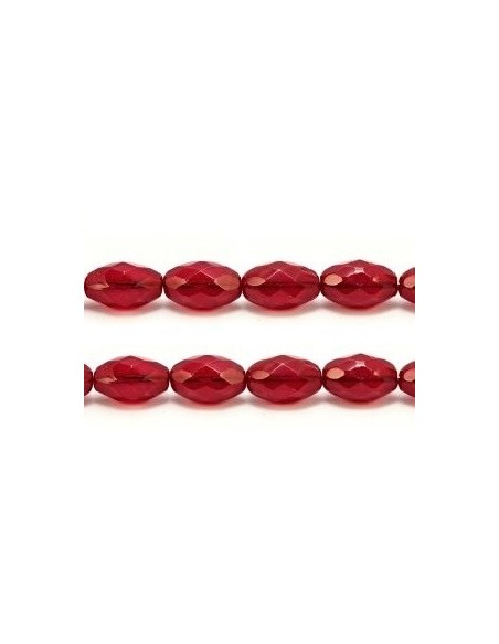 Margele Cehia sticla Fire Polish oval 12x8mm - Garnet