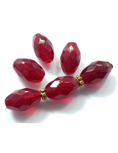 Margele Cehia sticla Fire Polish oval 12x8mm - Garnet