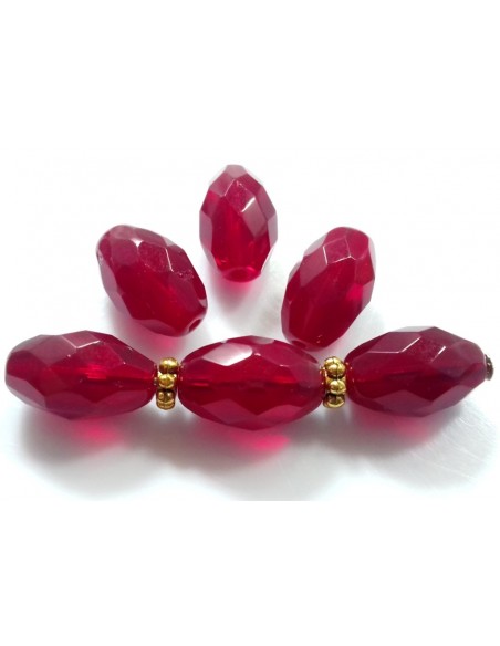 Margele Cehia sticla Fire Polish oval 12x8mm - Garnet