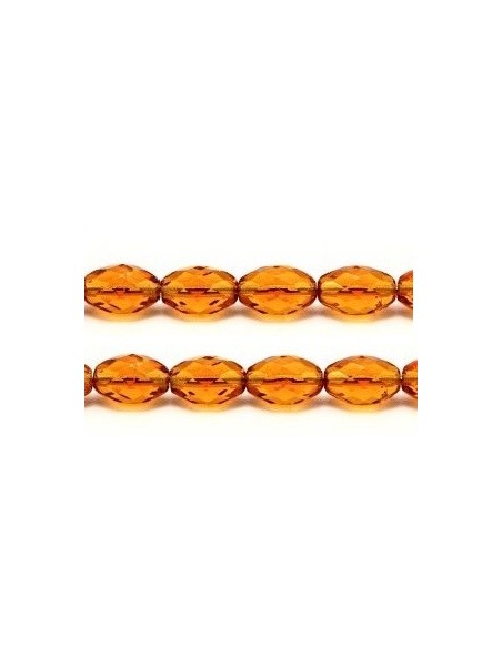 Margele Cehia sticla Fire Polish oval 12x8mm - Topaz