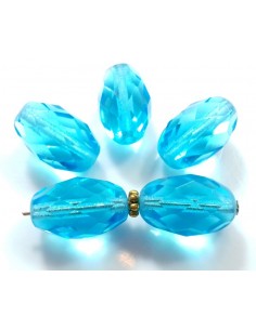 Margele masive Cehia sticla Fire Polish oval 15x10mm - Turquoise