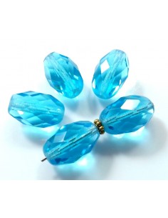 Margele masive Cehia sticla Fire Polish oval 15x10mm - Turquoise 2