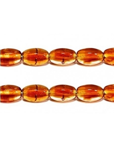 Margele Cehia sticla presata Olives 9x6mm - C. Topaz