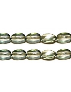 Margele Cehia sticla presata Druk Twisted Oval 9x6mm