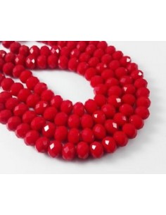 Rondele cristal fatetat 6 x 8 mm rosu catifea