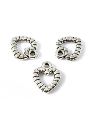 Charm argintiu inimioara 11 x 9 mm