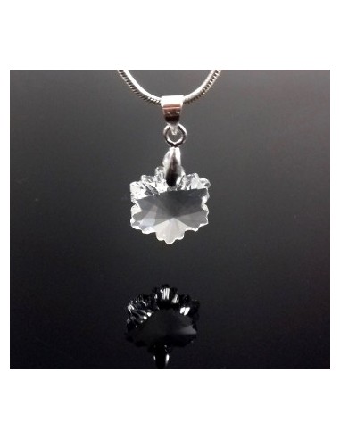 Pandantiv cristal floare fatetata clear 14 mm