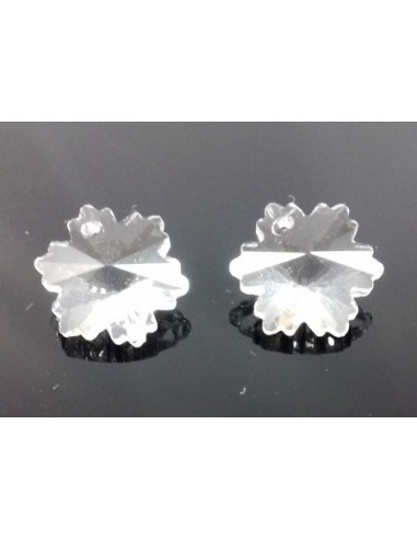 Pandantiv cristal floare fatetata clear 12 mm