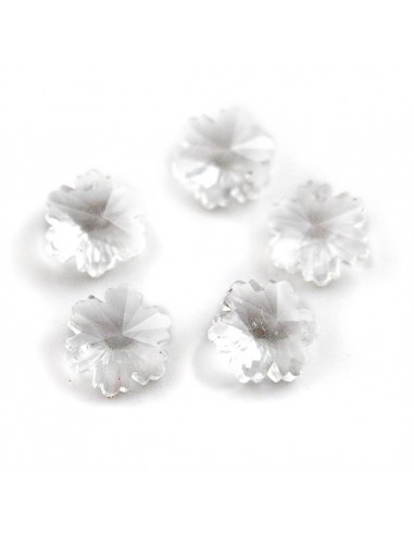 Pandantiv cristal floare fatetata clear 12 mm