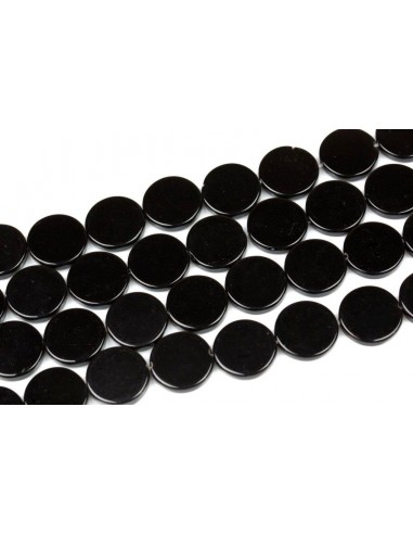 2 Margele onix negru banut plat 8x3.5...