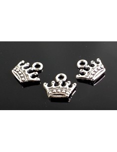 2XCharm argintiu antichizat coroana 13 x 14 mm