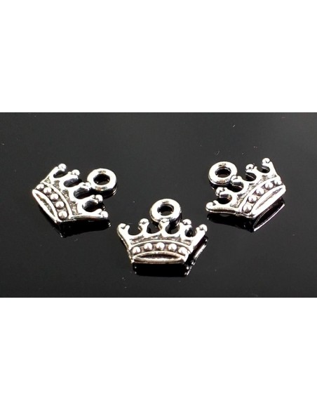 2XCharm argintiu antichizat coroana 13 x 14 mm