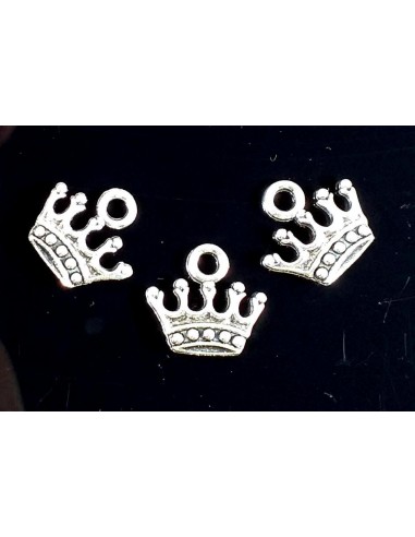 Charm argintiu antichizat coronita 13 x 14 mm