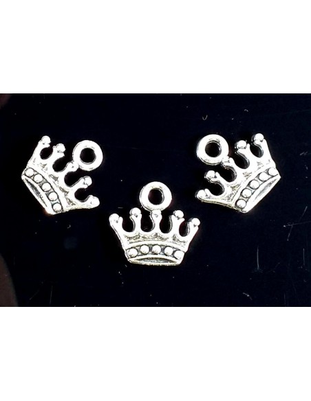 Charm argintiu antichizat coronita 13 x 14 mm