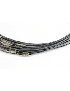 Baza colier otel acoperit cu nylon 45 cm gri