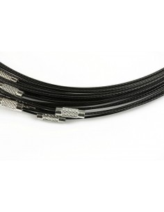 Baza colier otel acoperit cu nylon 45 cm negru