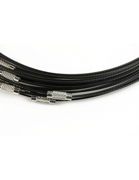 Baza colier otel acoperit cu nylon 45 cm negru