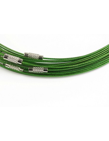 Baza colier otel acoperit cu nylon 45 cm verde