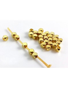 20 Distantiere cubice placate cu aur 3 mm 2
