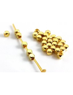 20 Distantiere cubice placate cu aur 3 mm
