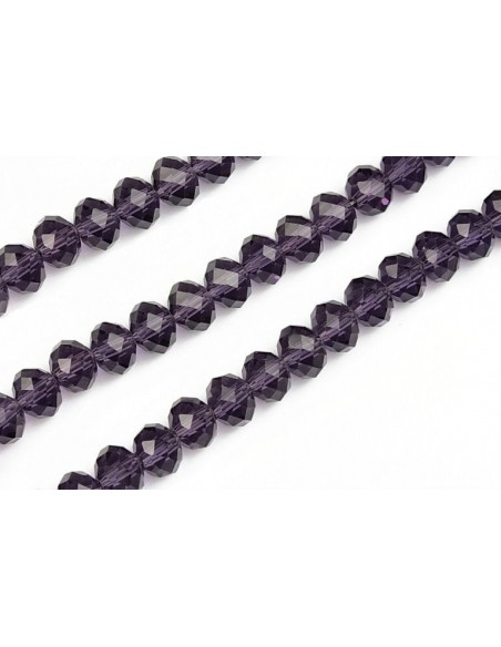 20 Rondele cristal fatetat 4x6mm ametist