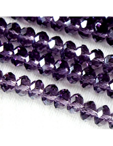 20 Rondele cristal fatetat 4x6mm ametist