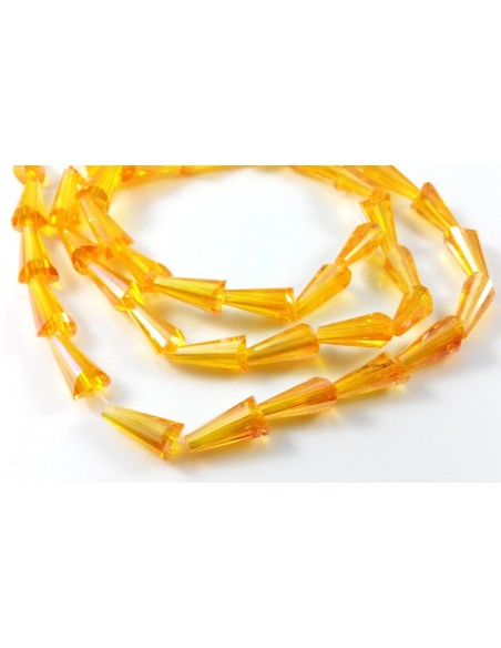 Margele conice cristal cu efect AB 12 x 6 mm