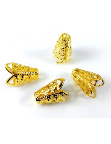 Capacele decorative aurii filigran 16 x 11 mm